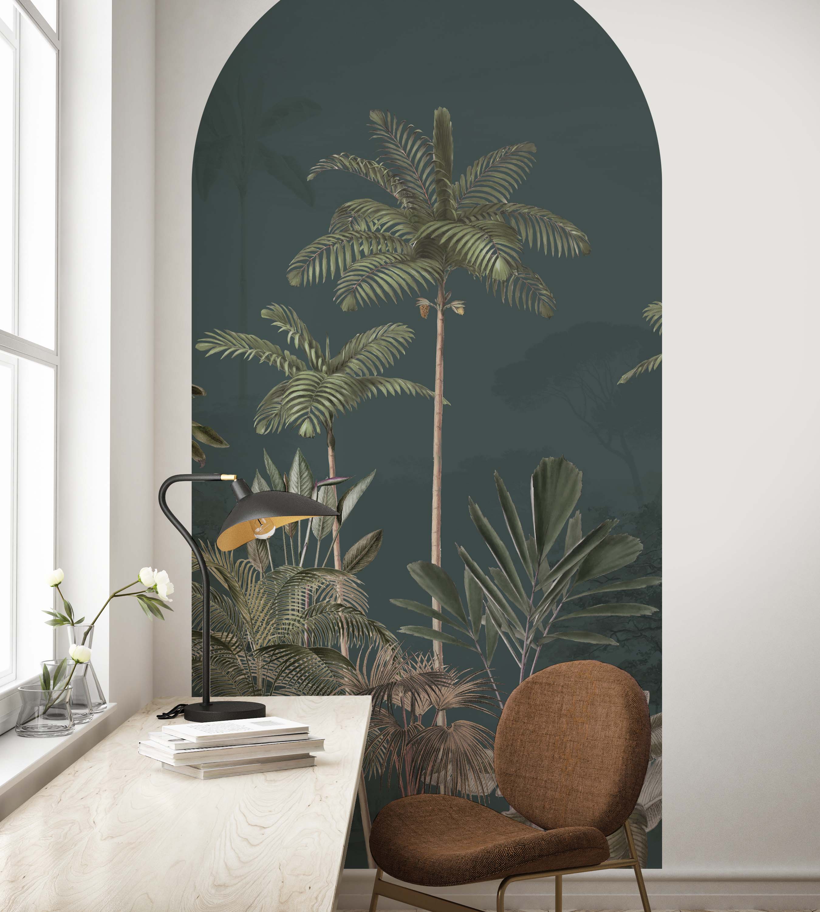 Peel and Stick Arch Wallpaper Decal - Tropical Wilderness Design | Self-Adhesive Wall Mural for Bedroom, Nursery & Home Decor