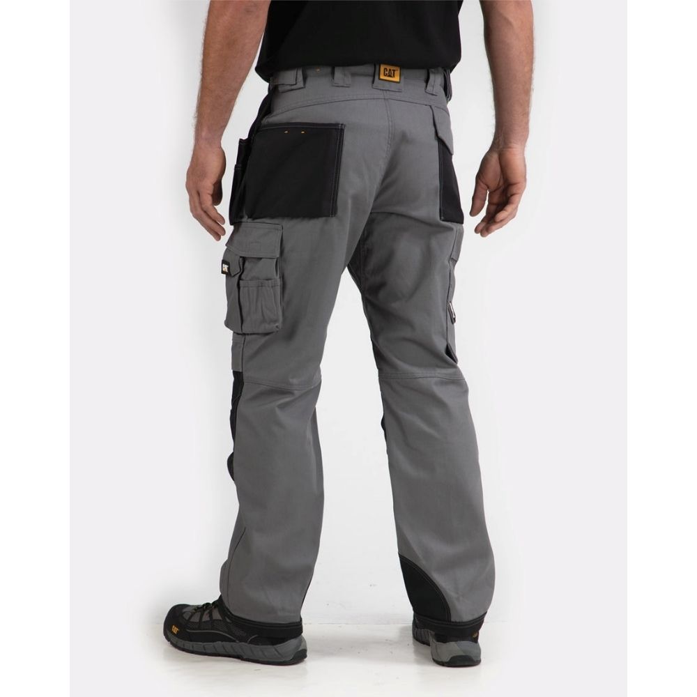 CAT Men's Trademark Work Pants - Durable Dark Grey C172 for Construction, Landscaping & Outdoor Work | Heavy Duty Workwear for Professionals