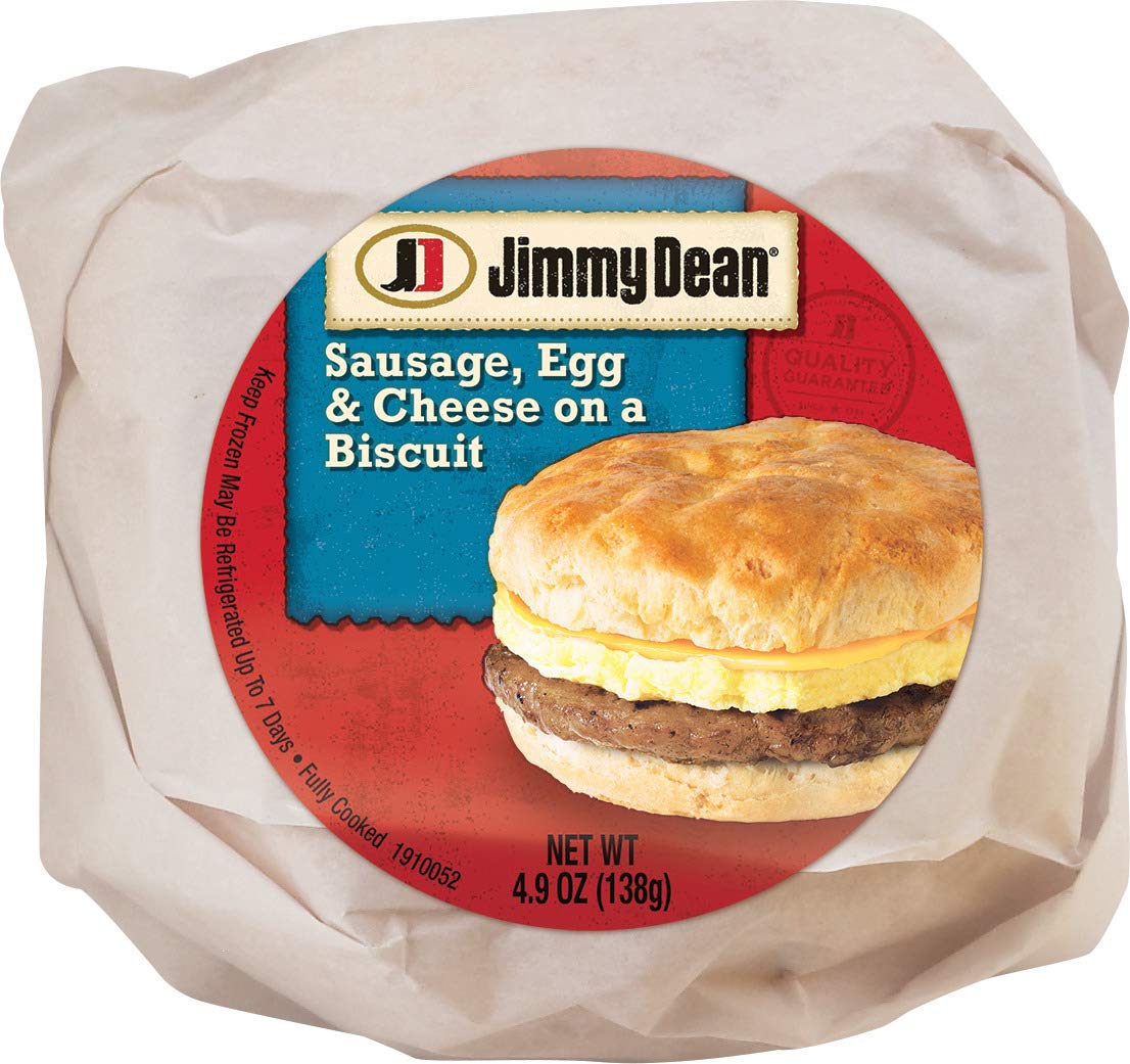 Jimmy Dean Sausage Egg & Cheese Biscuit Breakfast Sandwich - 4.9oz (24 Count) | Frozen Microwaveable Breakfast | Quick Morning Meal for Busy Families & Office Workers