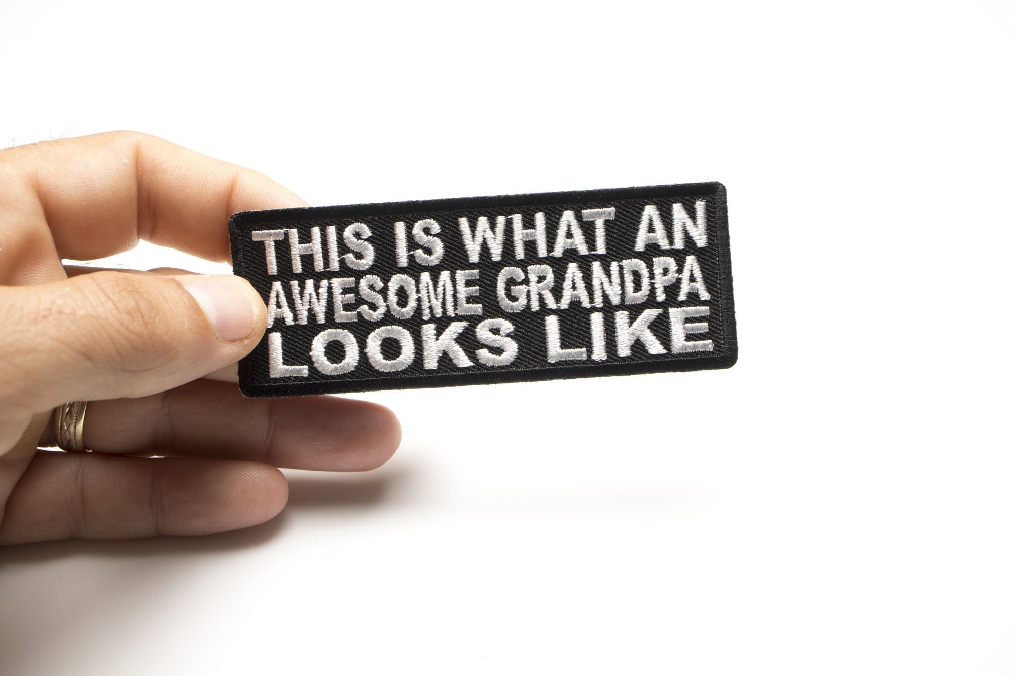 Funny Grandpa Patch - 'This is What an Awesome Grandpa Looks Like' Iron-On Embroidered Applique for Jackets, Hats & DIY Crafts | Perfect Gift for Father's Day & Grandparents Day