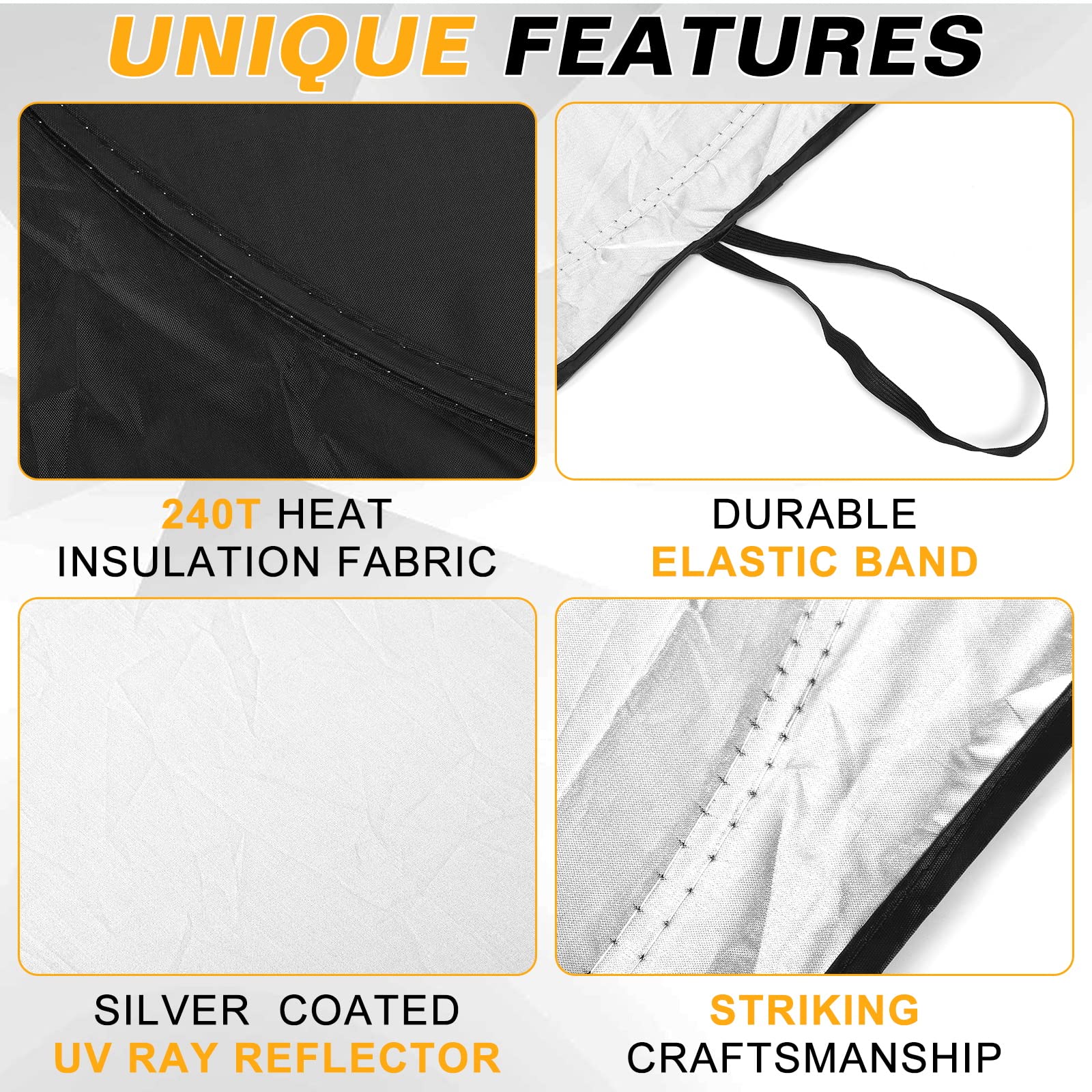 Fiat 500X Car Windshield Sunshade - 240T Durable UV Protection Sun Visor (64