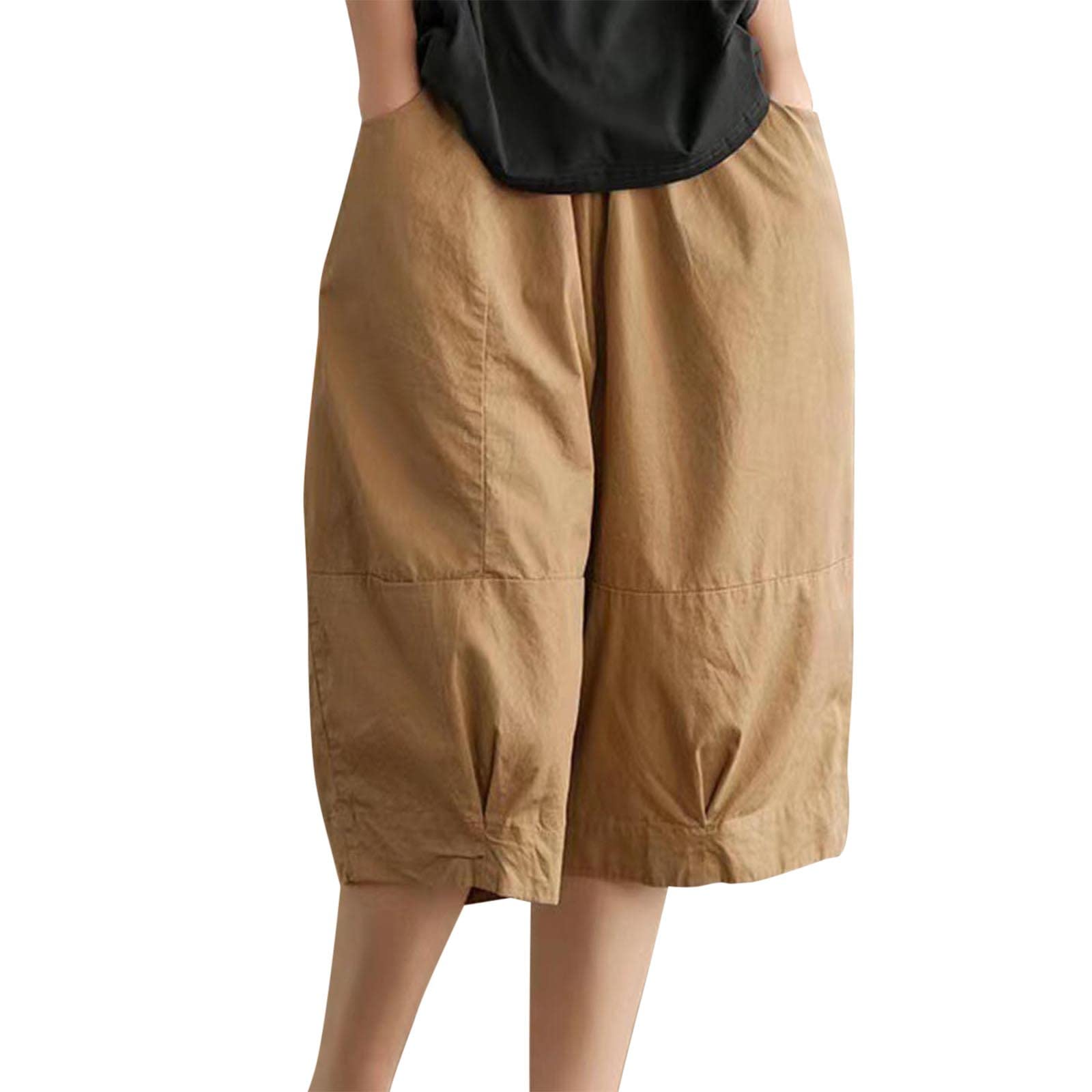 **Kingsir Women's Wide Leg Casual Pants - Elastic Waist Summer Pants with Pockets - Comfortable & Stylish for Work, Travel & Everyday Wear**