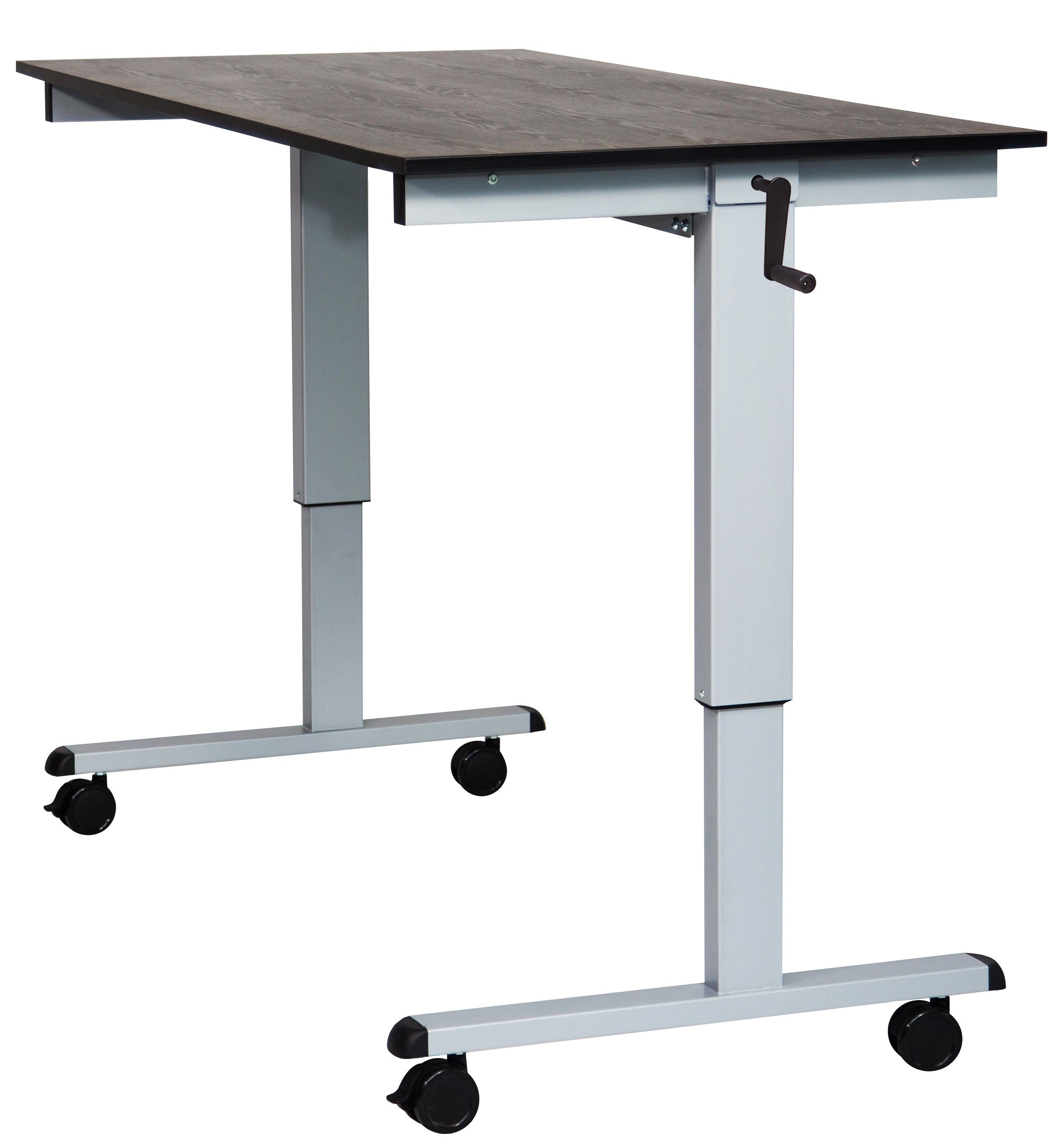 Luxor STANDCF60 AG/BO Adjustable Height Standing Desk - Ergonomic Crank Sit Stand Desk for Home & Office Workspace