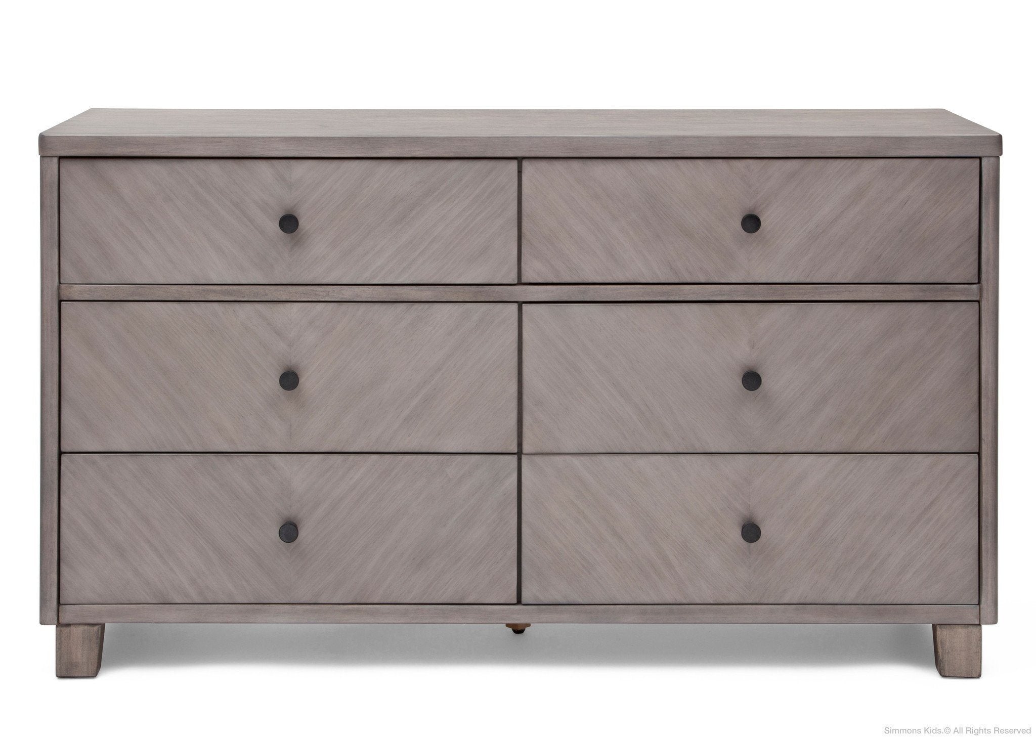 Modern 6-Drawer Chevron Dresser - Solid Wood Bedroom Storage Furniture for Organizing Clothes & Accessories | Perfect for Master Bedroom, Guest Room & Dorm Decor