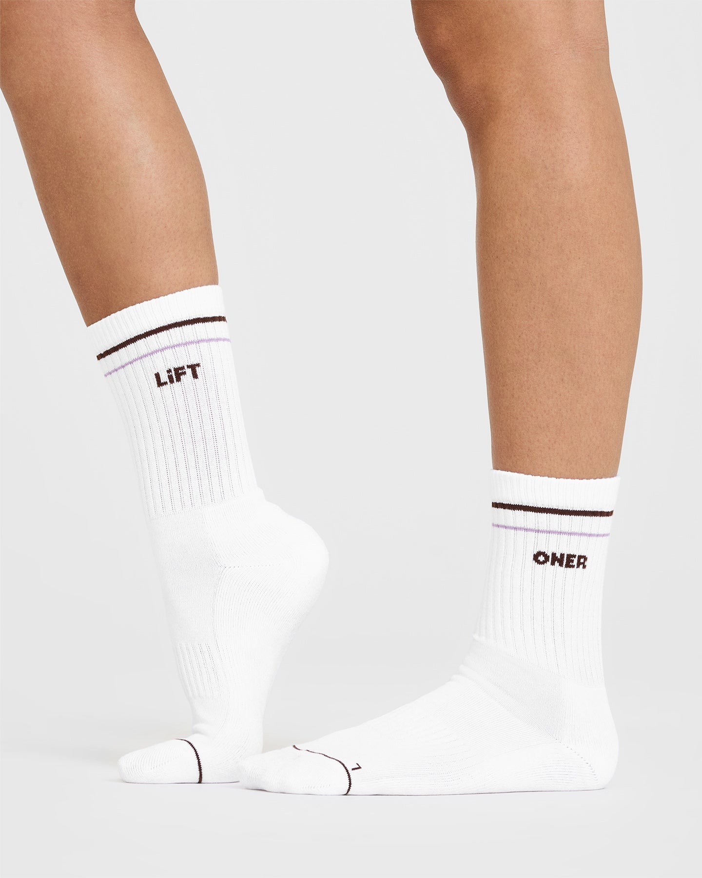 Oner Heart Crew Socks 3 Pack - Soft Cotton Ankle Socks for Women & Men | White & Lavender | Casual, Athletic & Everyday Wear