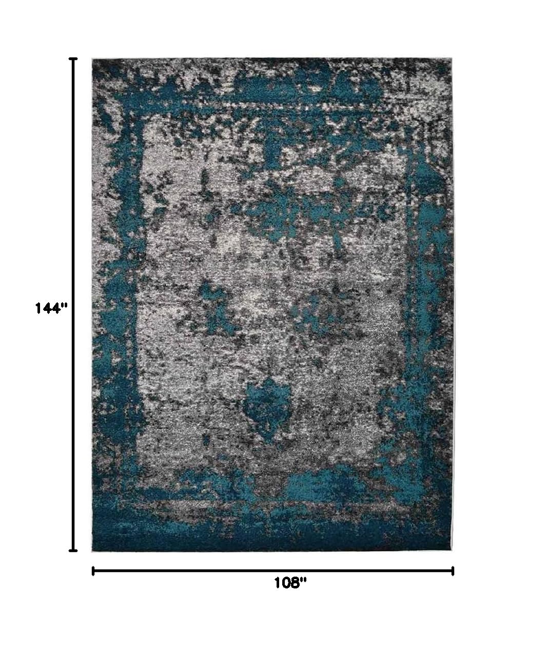 Heatset Polypropylene Machine-Made Area Rug - 9'x12' Rectangle, Ivory & Blue Abstract Modern Design, Medium Pile - Perfect for Living Room, Bedroom or Office Decor (MX0019)