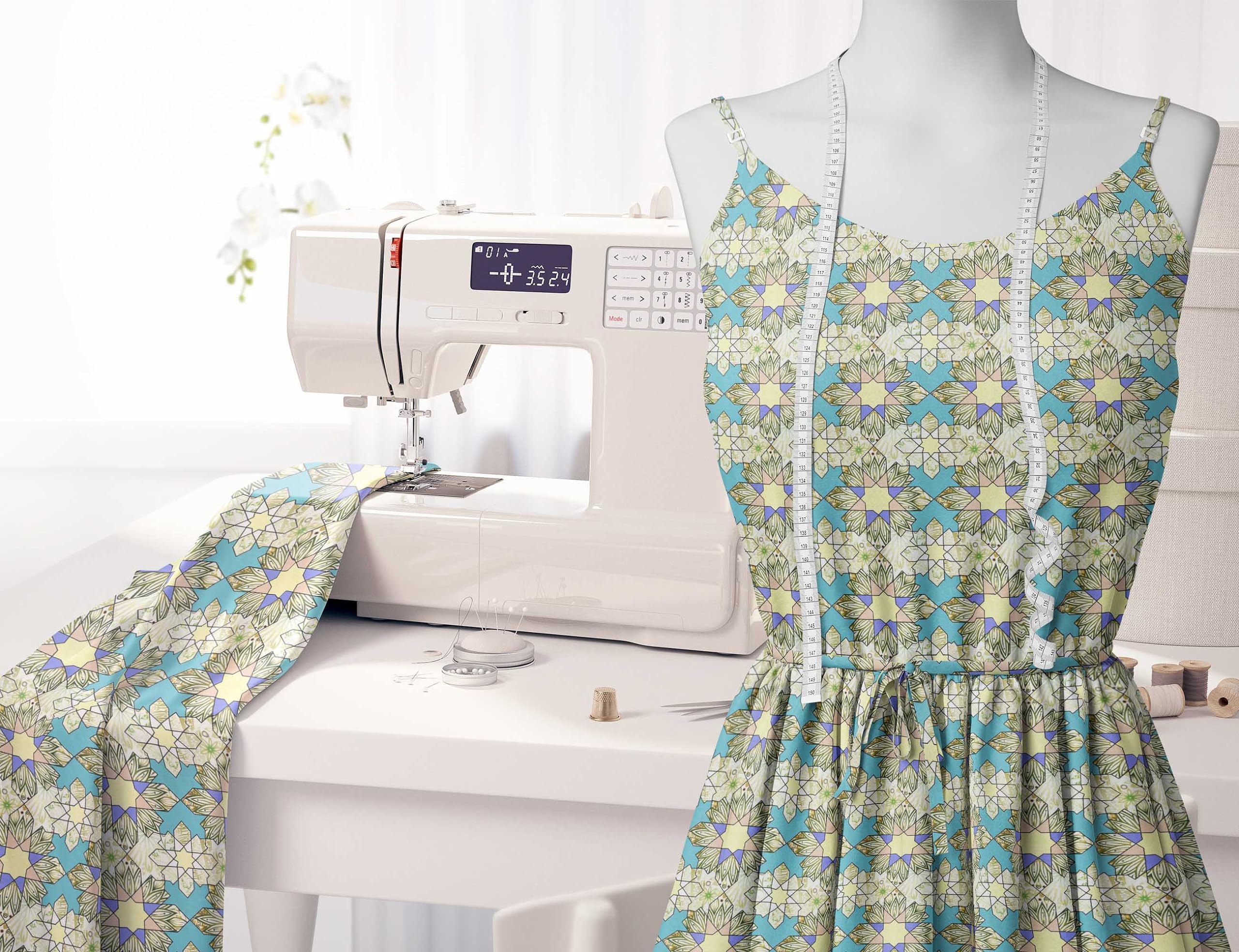 Soimoi Moss Georgette Brown Fabric by The Yard - 42 Inch Wide Floral & Geometric Printed Textile for DIY Crafts, Dresses, Curtains & Home Decor | Whimsical Creative Patterns for Sewing Projects