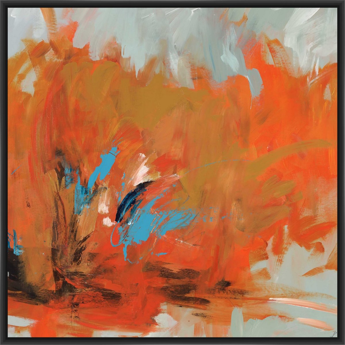 Red Hot Canvas Wall Art - Black Framed Painting for Living Room, Bedroom & Office Decor
