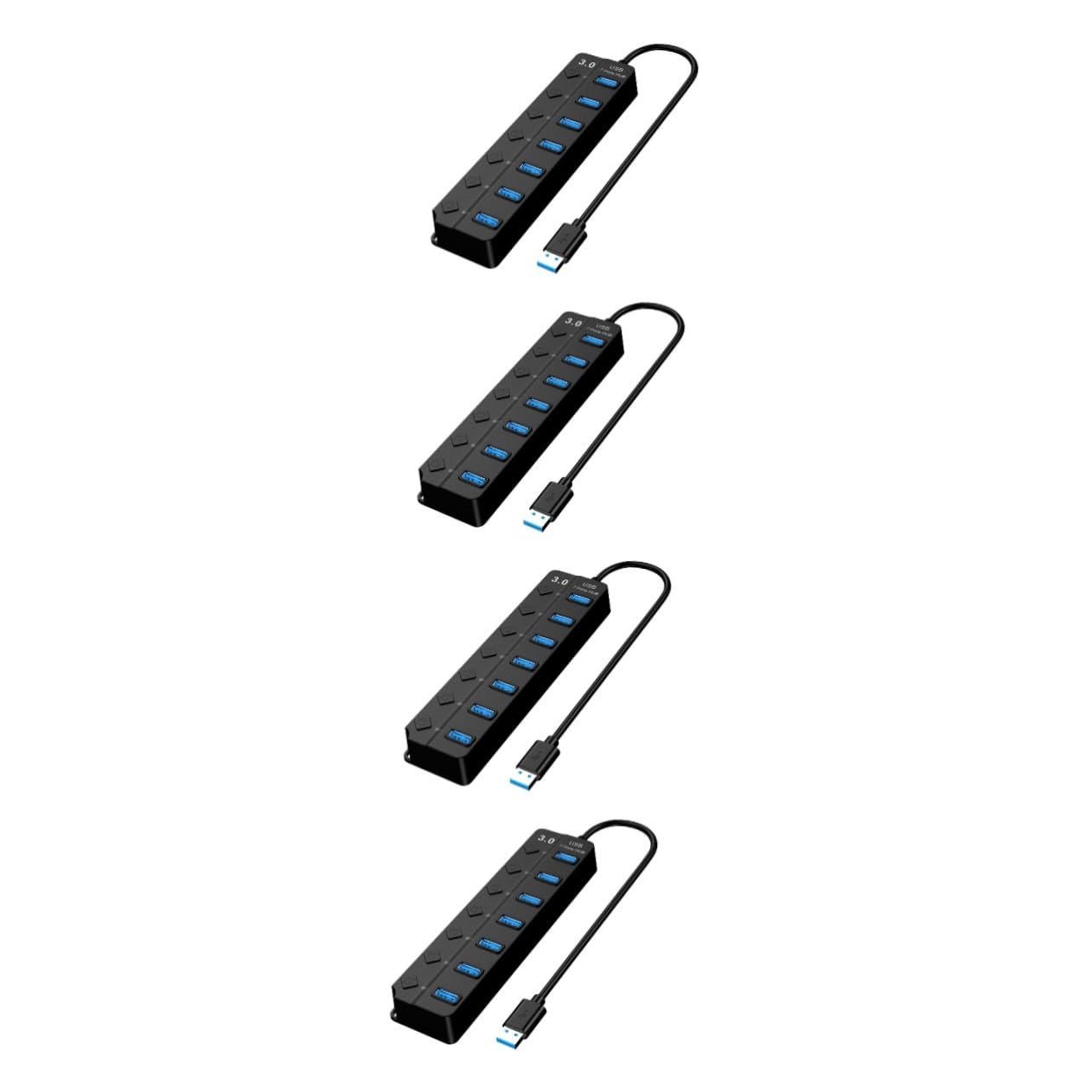 Jojofuny 4-Port USB 3.0 Hub Expander for Laptop - High-Speed Data Transfer, ABS Material, Plug & Play - Perfect for Home Office, Gaming & Multi-Device Charging