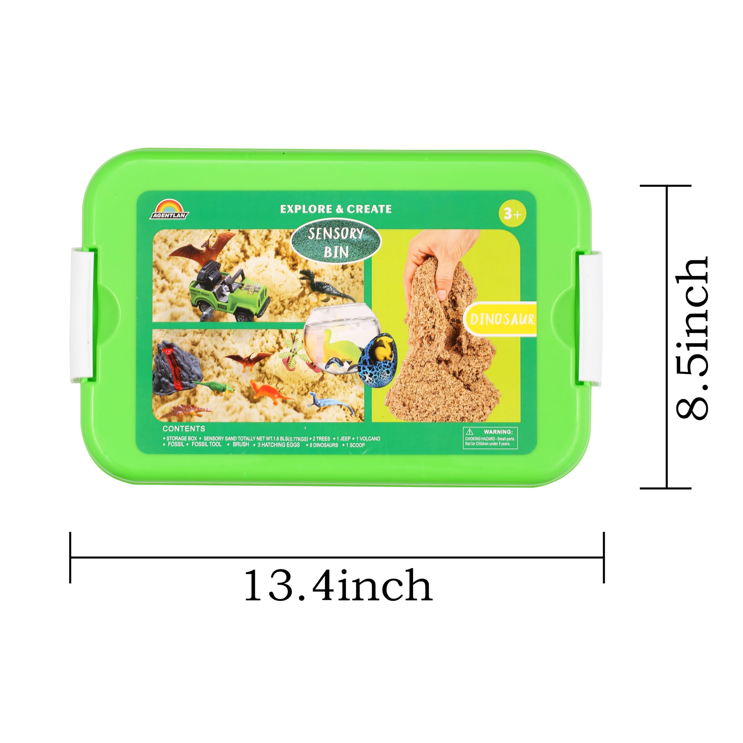 Dinosaur Sensory Bin for Kids - Dinosaur Dig Sensory Toys with Play Sand for Toddlers Boys & Girls Ages 3-8 | Educational Sandbox Toy for Preschool Learning & Imaginative Play