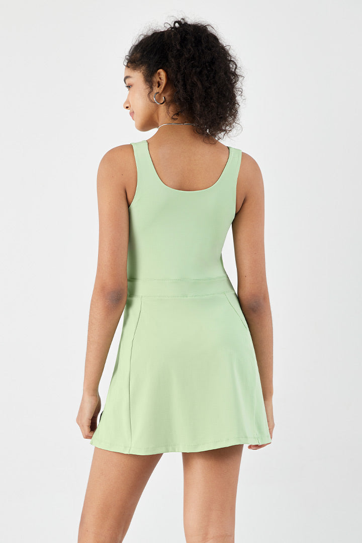 FlexEase™ Women's Tennis Dress - Light Green | Breathable & Comfortable Athletic Dress for Tennis, Running & Gym Workouts