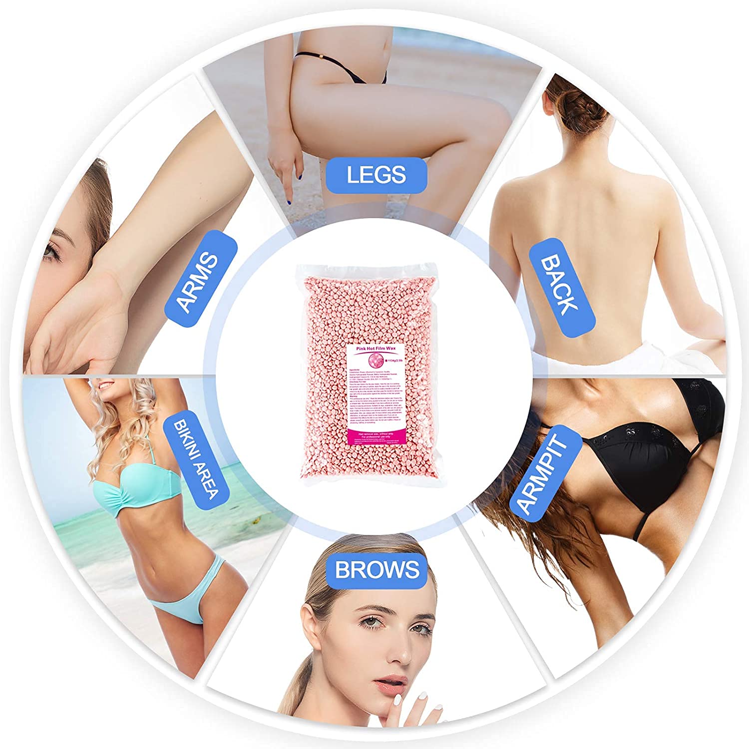 TopFinder® Hard Wax Beans for Hair Removal - Sensitive Skin Friendly, Peelable Waxing Beads for Face, Legs, Chest, Back & Bikini Area - Hot Wax Pearl Beads for Men & Women - 100g - Perfect for At-Home Salon & Professional Use