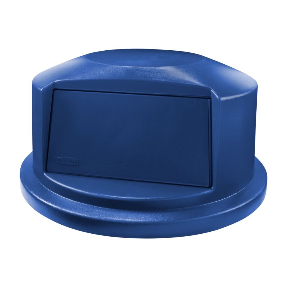 Rubbermaid Commercial Heavy-Duty BRUTE 32 Gallon Trash Can Lid - Durable Plastic Swing Top Cover for Waste & Utility Containers, Blue - Ideal for Commercial Kitchens, Offices & Outdoor Use