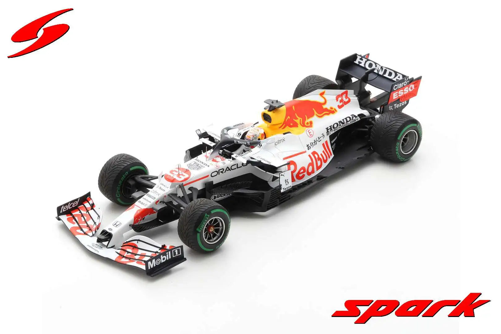 1:18 Scale Spark Models Red Bull Honda RB16B #33 Max Verstappen 2021 Turkish GP 2nd Place - Collectible Diecast Racing Car for F1 Fans, Display & Gift