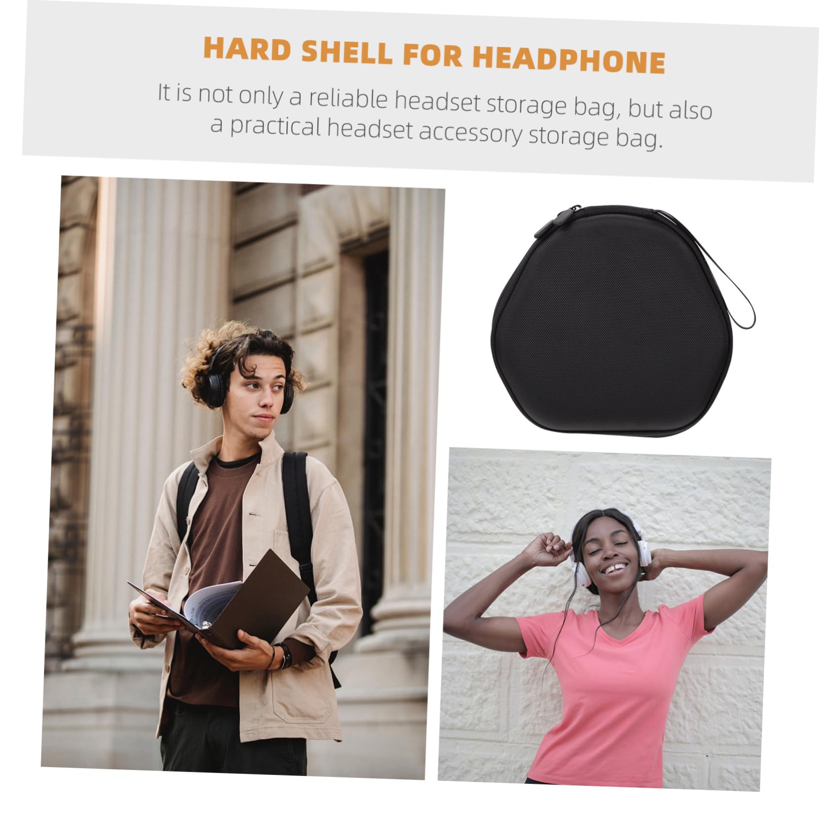 Premium Mikikit Headphone Storage Bag - Shockproof Hard Travel Case for Earbuds & Headphones (1pc) - Ideal for Airplane, Gym, Office & Daily Commute Protection