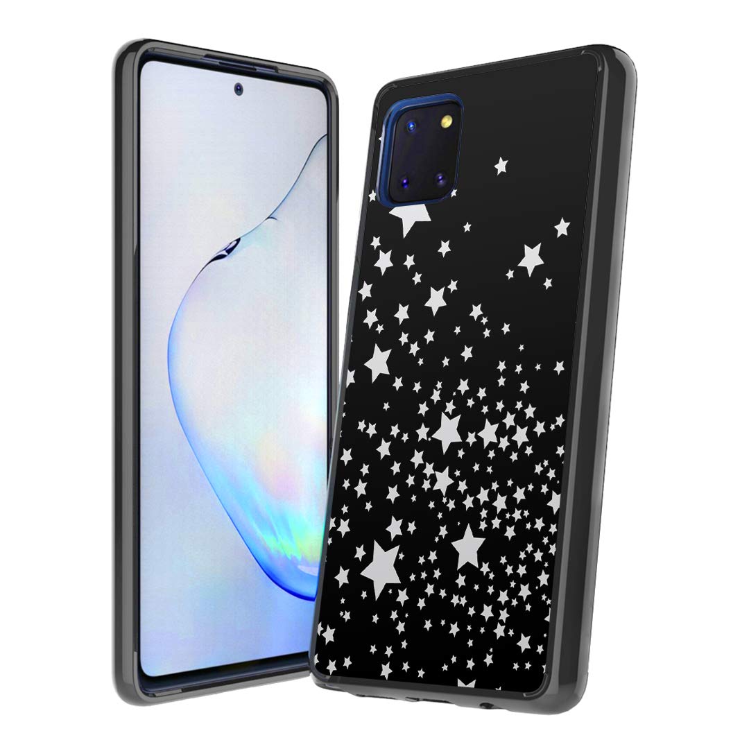 Cute Slim Shockproof Case for Galaxy Note 10 Lite - Black White Stars Design for Men & Women | Daily Protection