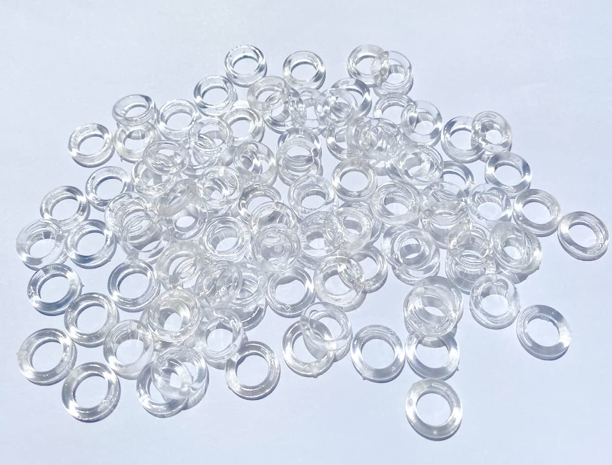 1/2 Inch Clear Roman Blind Curtain Rings - 100pcs Transparent Plastic O Rings for Roman Shades, Café Curtains & DIY Crafts - Perfect for Home Decor, Window Treatments & Sewing Projects