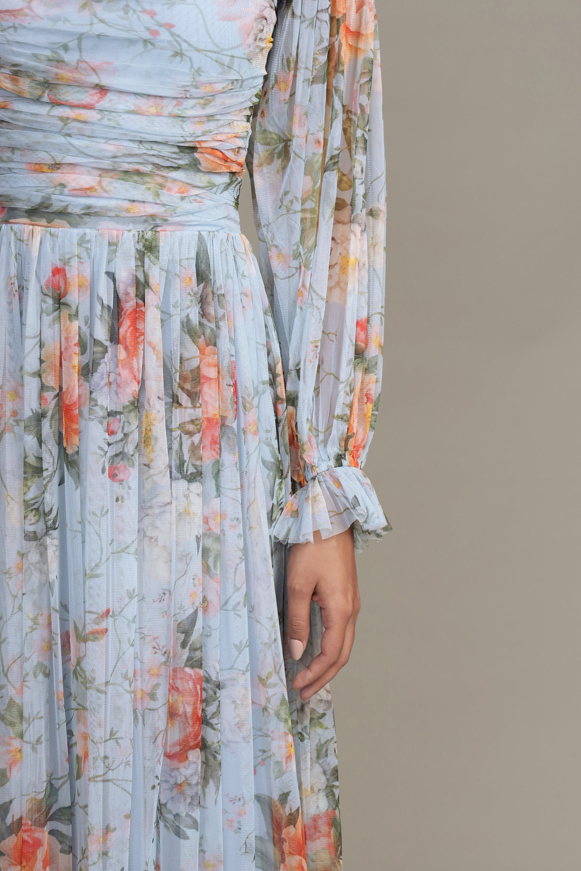 Lana Maxi Dress - Blue Floral Print Women's Summer Dress, Boho Flowy Beach Dress for Vacation, Party & Casual Wear