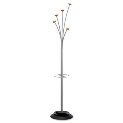 Alba Festival Coat Tree with Umbrella Holder & 5 Knobs - Sturdy Metal/Wood Coat Rack for Entryway, Hallway, or Bedroom - Perfect for Organizing Jackets, Hats, Bags & Accessories