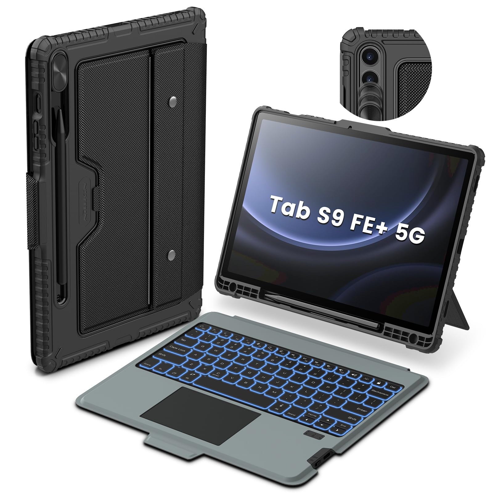 Nillkin Detachable Keyboard Case for Samsung Galaxy Tab S9 FE Plus 12.4