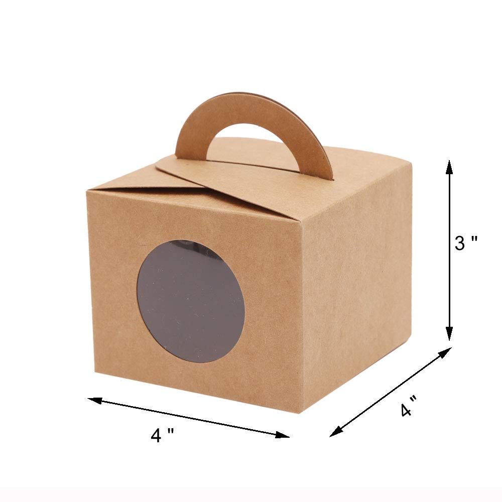 Ezek Colored Gift Boxes with Window and Handle - 12 Pack for Picnic, Wedding, Birthday, Valentine's Party | Perfect for Party Favors, Gift Packaging, and Special Occasions