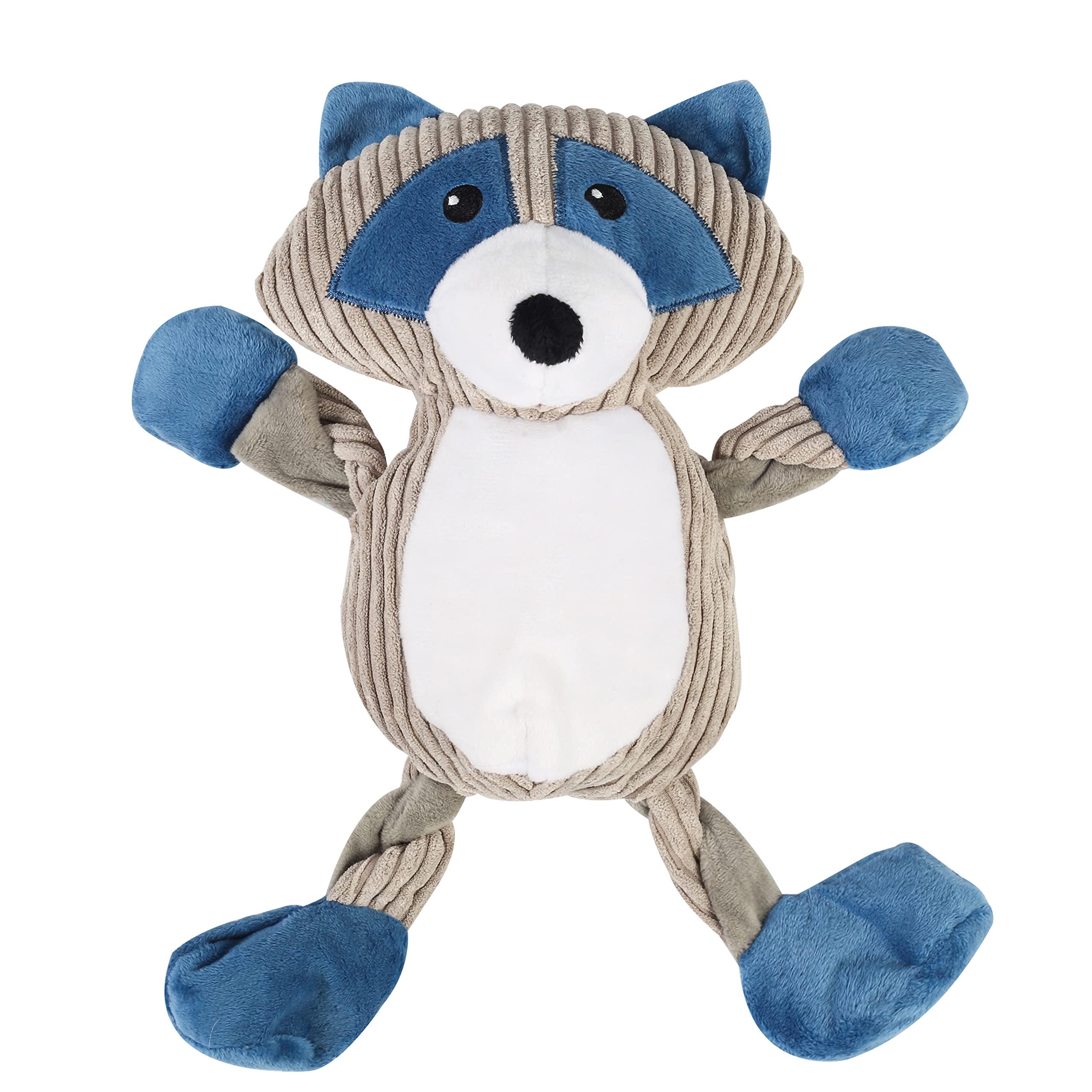 Durable Squeaky Dog Chew Toys for Small, Medium & Large Dogs - Bite-Resistant Pleated Paper Molar Toy for Teeth Cleaning | Fun Interactive Pet Playtime & Dental Care (Raccoon Design)
