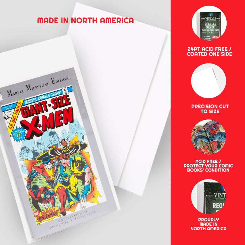 Silver Age Comic Backer Board 24PT - Acid-Free Cardboard Backing for Comic Book Protection | Perfect for Collectors, Storage & Display