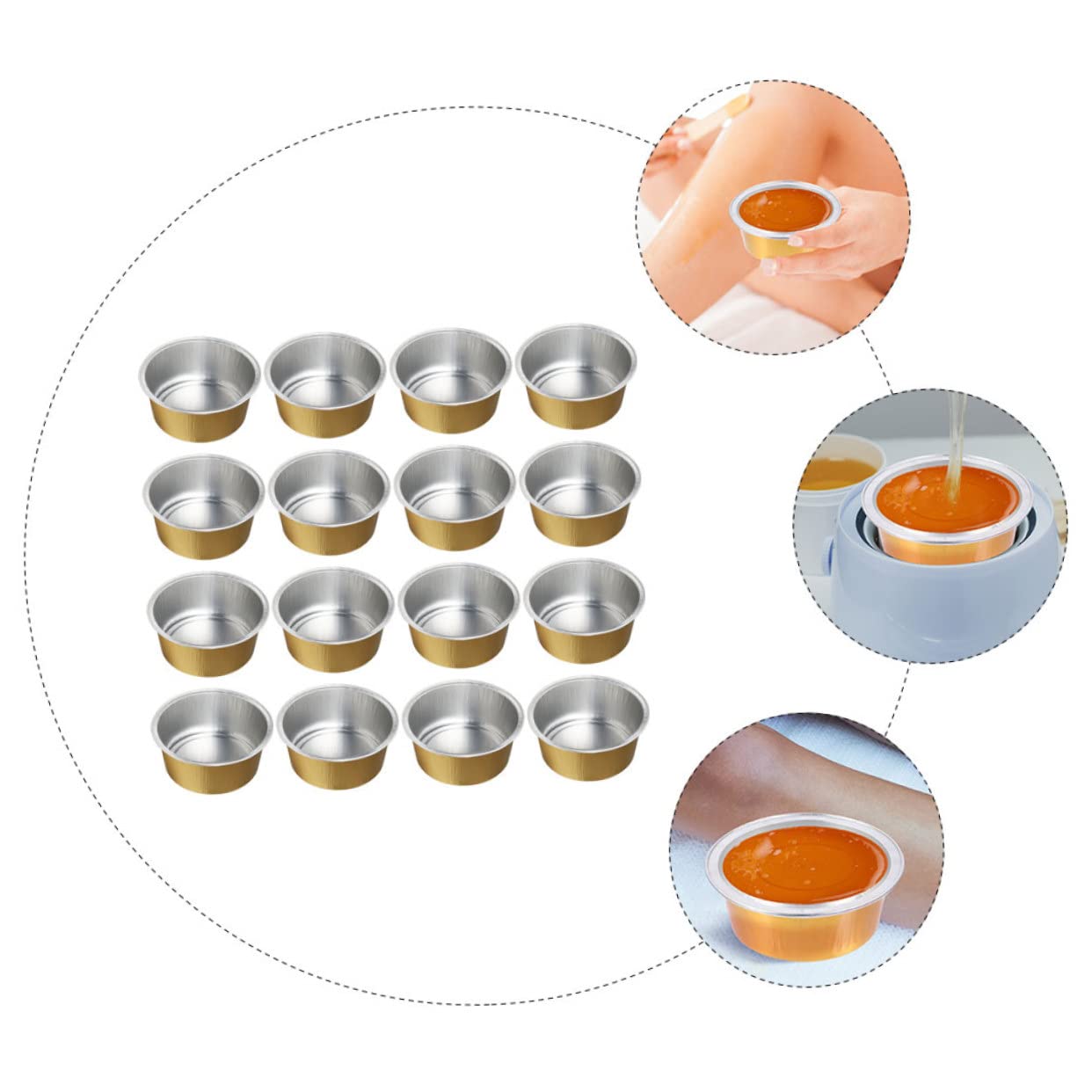25pcs Golden Aluminum Foil Wax Melting Bowls - Chocolate Melter Pot, Wax Warmer for Fragrance & Scented Wax Beans - Perfect for DIY Candles, Aromatherapy & Home Spa Relaxation