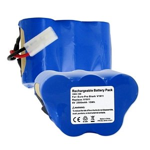 Euro Pro Shark V1911 Vacuum Cleaner Replacement Battery - 6V 2500mAh NiMH Ultra High Capacity - Compatible with Shark V1911 Models - Perfect for Deep Cleaning Carpets, Floors & Upholstery