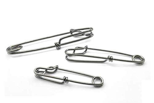 Stainless Steel Tuna Clips 5pcs - Longline Fishing Snap Clips for Floatline - 4 Sizes for Saltwater Fishing