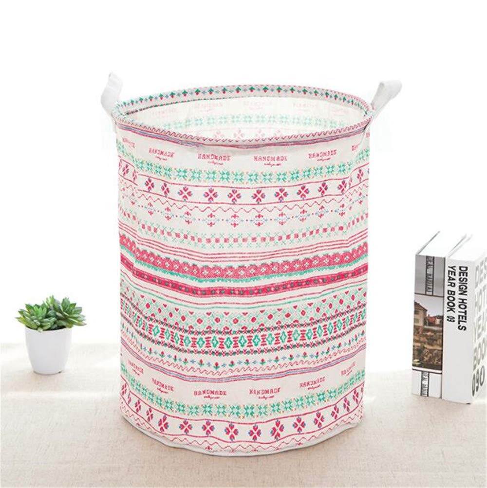Waterproof Foldable Laundry Hamper with Handles - Large Storage Basket for Baby Clothes, Toys & Nursery Organization - Durable Collapsible Bin for Home, Dorm, RV & Travel (Ethnic Style Design)