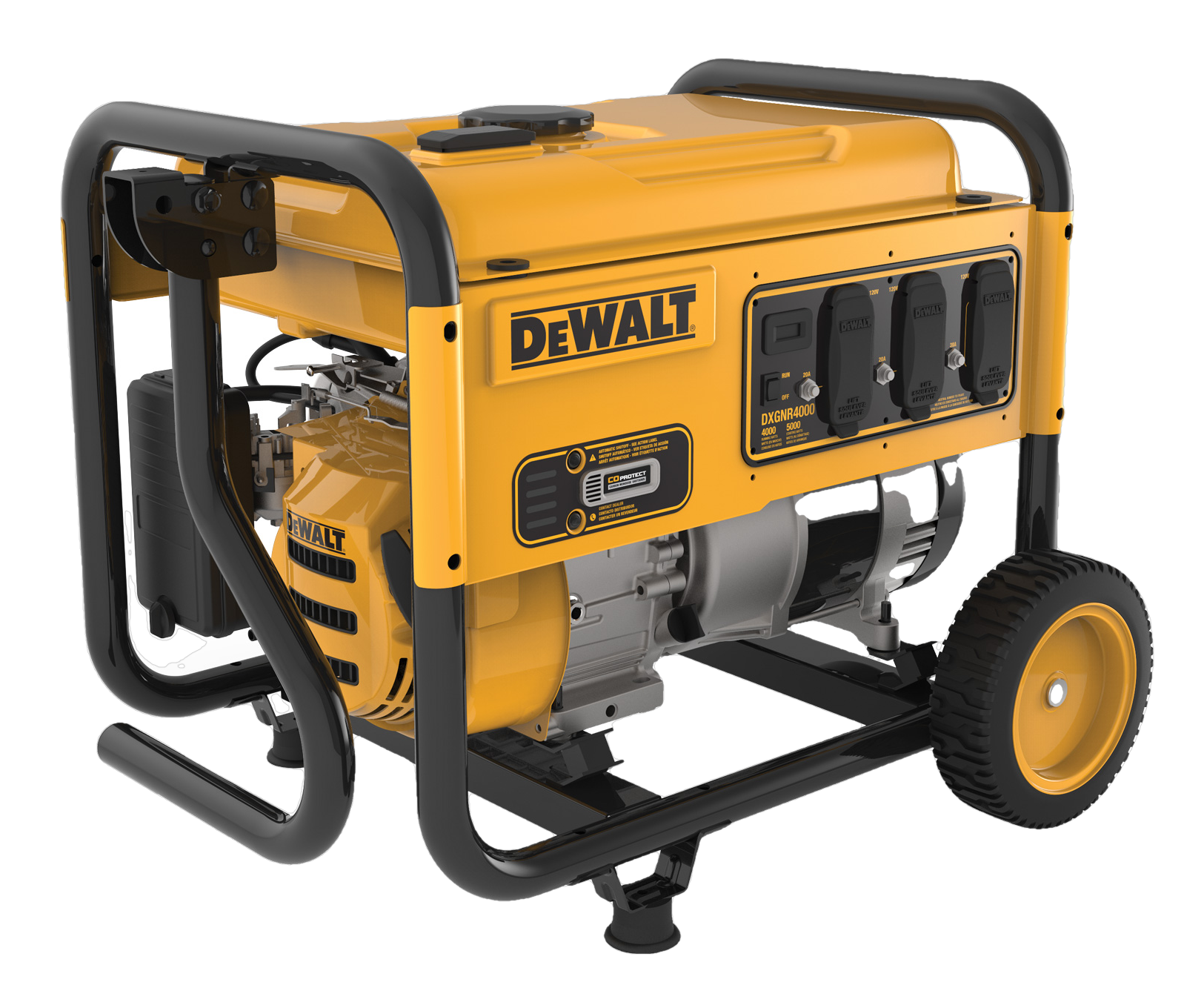 DEWALT DXGNR4000 4000W/4500W Portable Generator with Auto Idle & CO Protection - CARB Compliant for Job Sites, Camping, and Emergency Power Backup
