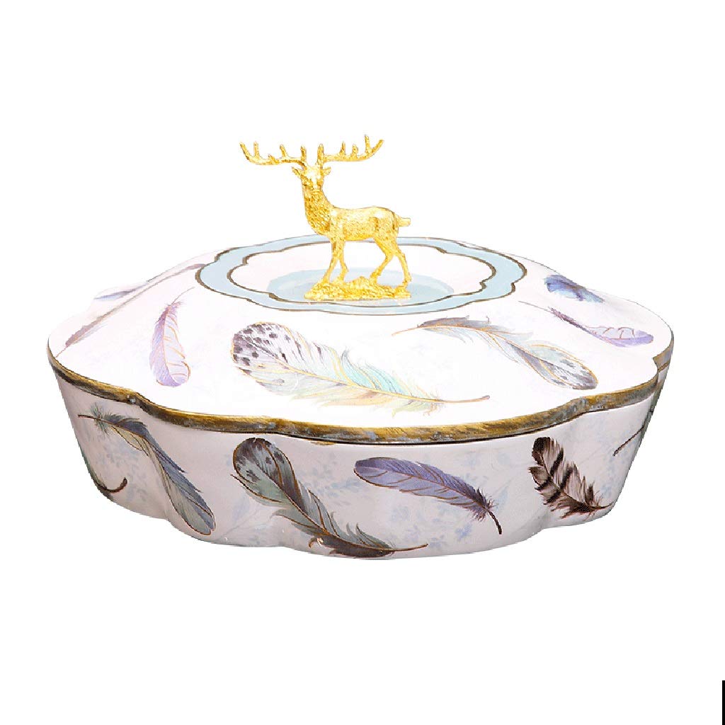 White 27x16cm Nut Serving Platter with Lid - Creative Divided Snack Tray for Dried Fruits, Nuts, Candy & Tapas - Perfect for Living Room, Parties & Home Entertaining