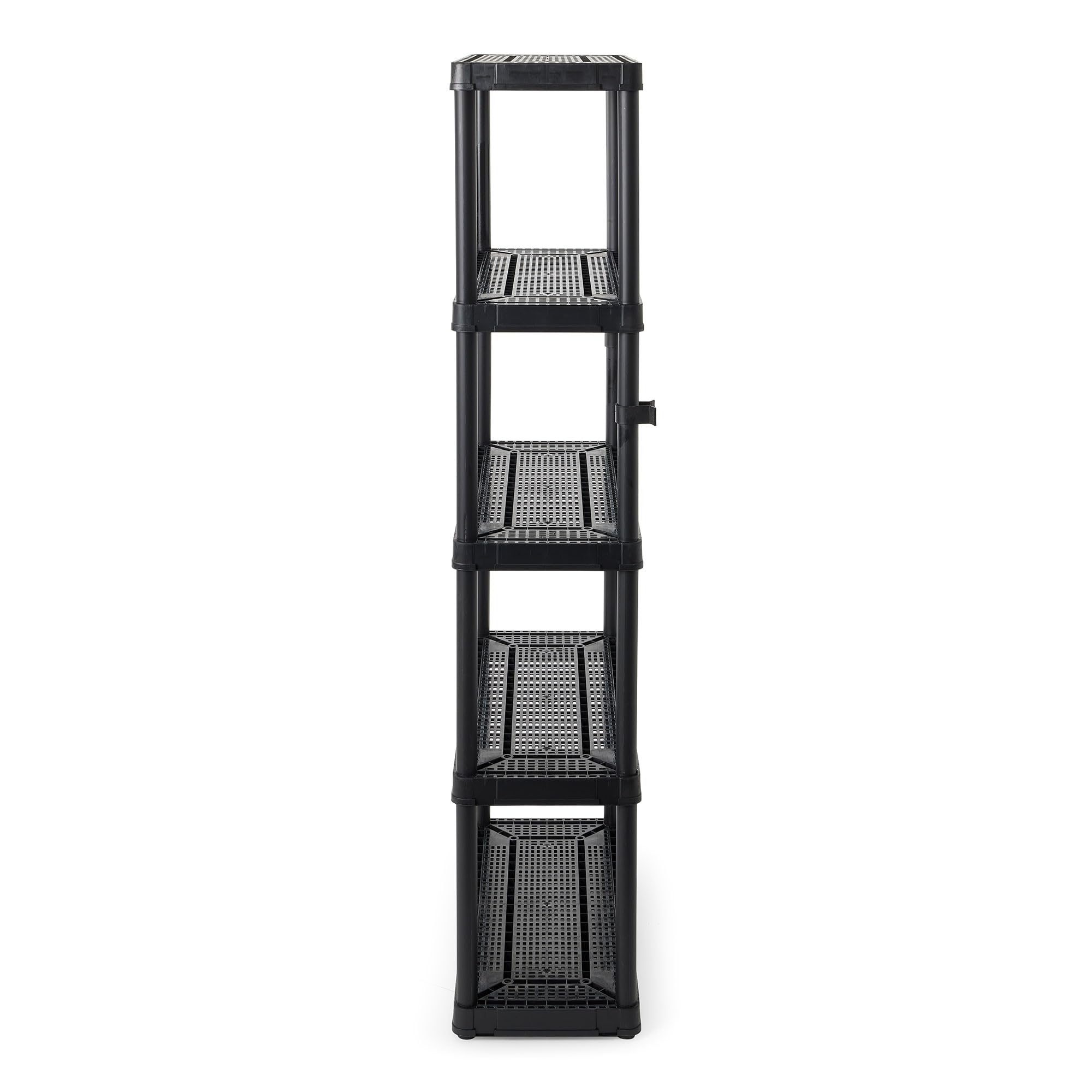 Gracious Living 5-Shelf Heavy Duty Storage Rack - Black (2 Pack) | Ventilated Shelving Unit for Home Organization, Garage, Basement & Laundry Room | Space-Saving Storage Solution for Clutter-Free Living