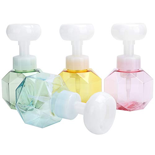 Eco-Friendly Recyclable Spiral Mouth Mini Foam Bottle Set - 4Pcs Refillable Flower-Shaped Cosmetic Containers for Shower Gel, Lotion & Skincare Products | Perfect for Travel, Bathroom Organization & Gift Sets