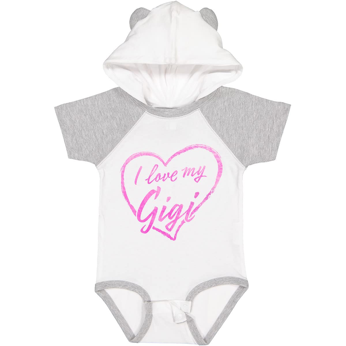 Inktastic I Love My Gigi Pink Chalk Heart Baby Bodysuit - Cute Infant Onesie for Grandparents Day, Baby Shower Gift & Family Photo Outfits