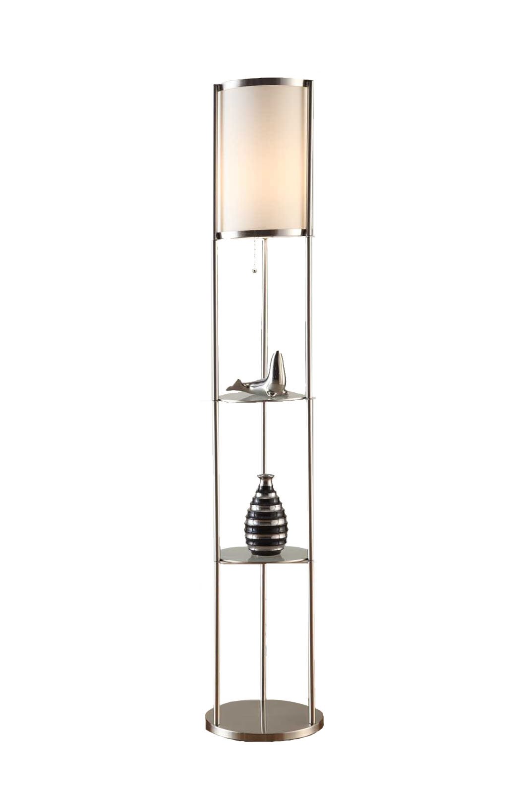 Artiva USA Exeter Durable Glass Display Shelf Floor Lamp - Modern Home Decor Lighting for Living Room, Bedroom & Office