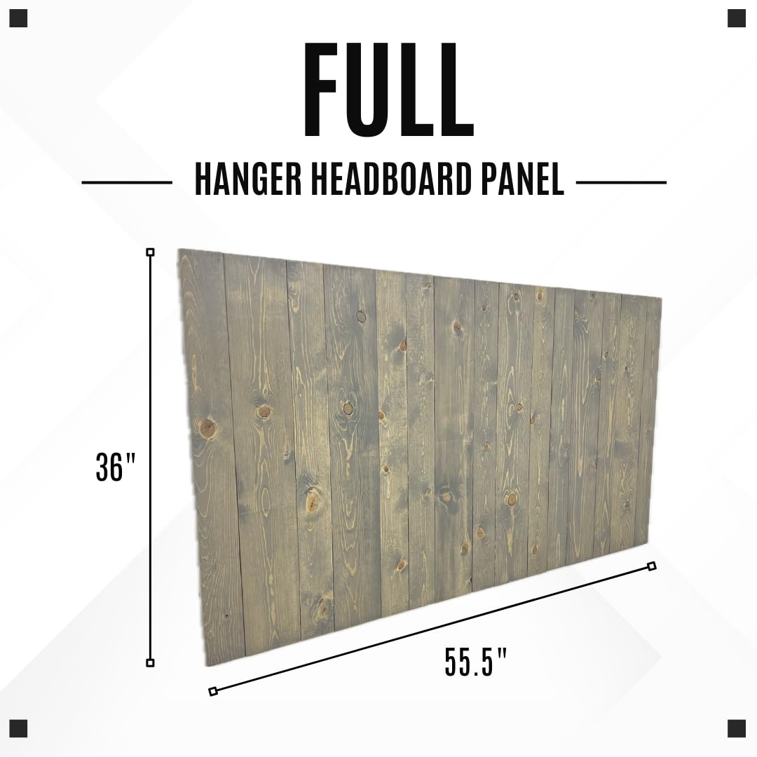 Solid Wood Headboard - Gray Fog Oil-Based Finish with Smooth Natural Wood Grain, Wall-Mounted Panel for Full Size Bed, Adjustable Height, Rustic Coastal Bedroom Decor | Durable & Built to Last | Perfect for Master Bedroom, Guest Room or Vacation Home