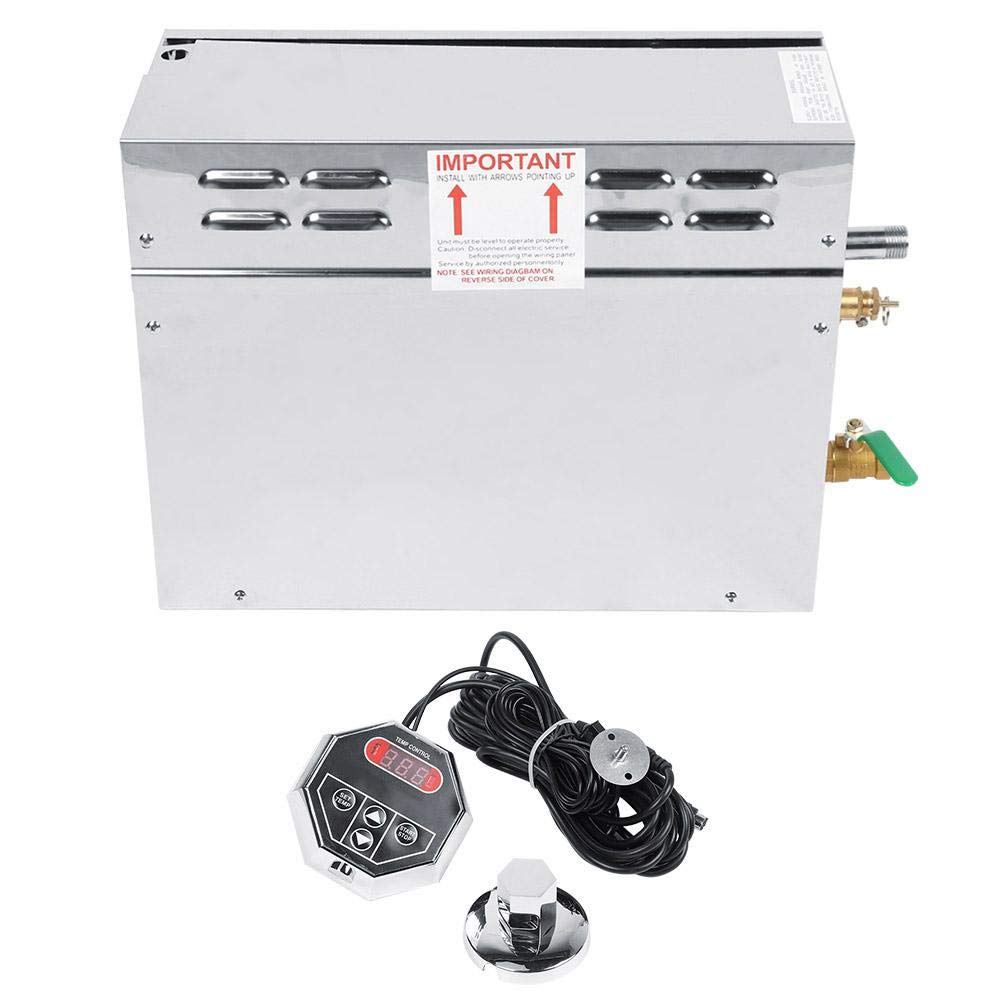 6KW Stainless Steel Electric Steam Sauna Generator with Digital Temperature Controller - Perfect for Valentine's Day, Home Spa, and Wellness Retreats (White, Model TC-135)