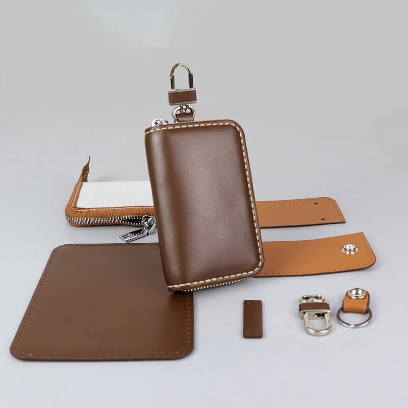 Babylon Leather Zipper Pouch Card Holder DIY Kit - Premium Leather Wallet Making Supplies for Credit Cards & Cash - Perfect for Crafting, Gifts, and Travel Accessories