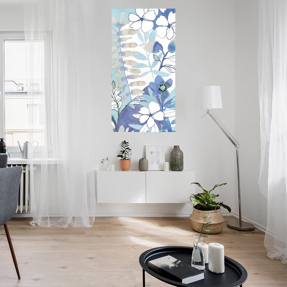Hand-Painted Aqua Spray Canvas Wall Art by Sandra Jacobs – Modern Home Decor for Living Room, Bedroom, Bathroom & Office – Ready to Hang 21x40 Inch – Perfect for Coastal, Boho & Contemporary Interior Design