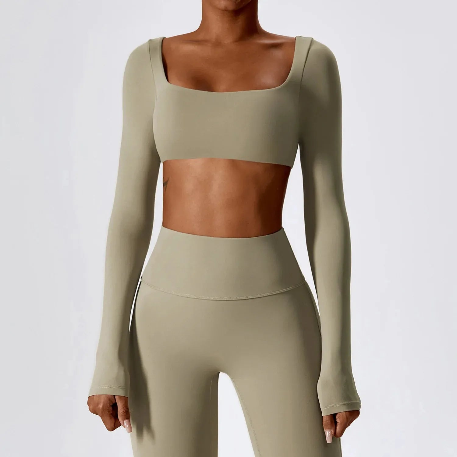 Women's Quick Dry Padded Workout Crop Top - Long Sleeve Gym Shirt for Running, Yoga & Fitness | Moisture-Wicking Push Up Sports Bra for Active Lifestyles