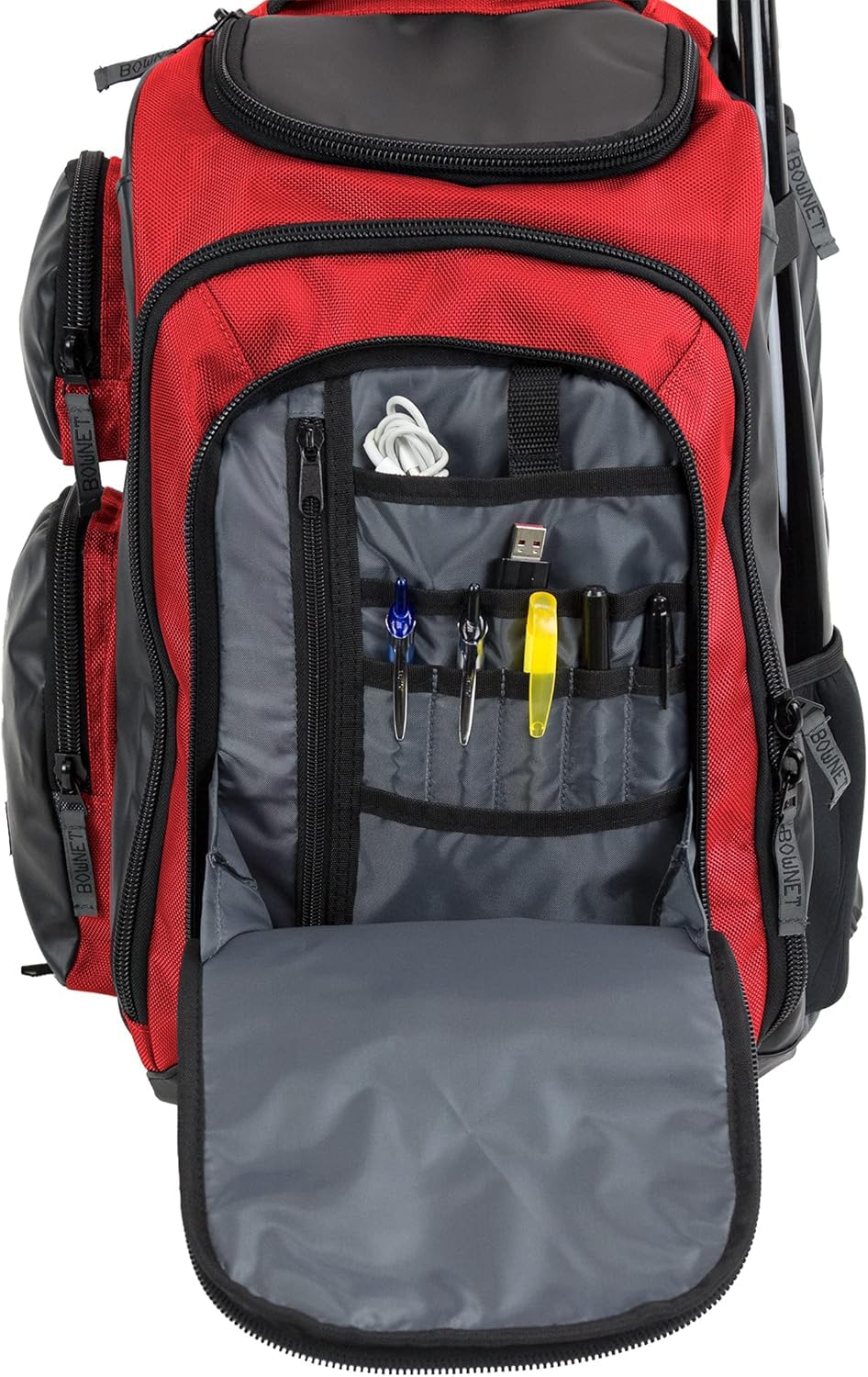 Bownet Commando Coaches Bat Bag - Baseball Backpack with Large Main Compartment for Boys & Girls - Holds 1 Fungo Bat & Water Bottle - Perfect for Youth Baseball Practice, Games & Training Sessions
