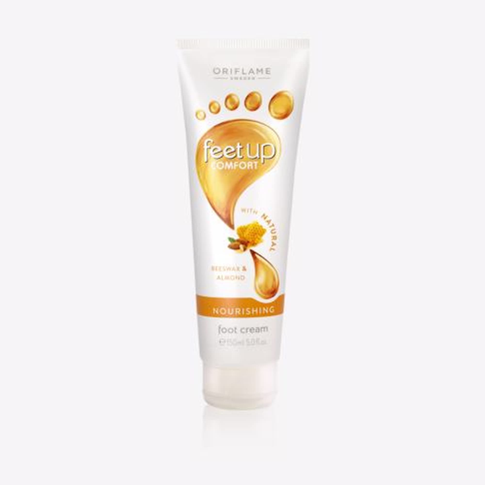 Oriflame Feet Up Comfort Nourishing Foot Cream with Natural Beeswax & Almond Oil - 150ml Moisturizing Foot Care for Dry Cracked Heels - Perfect for Pedicures, Daily Foot Hydration & Softening Rough Skin