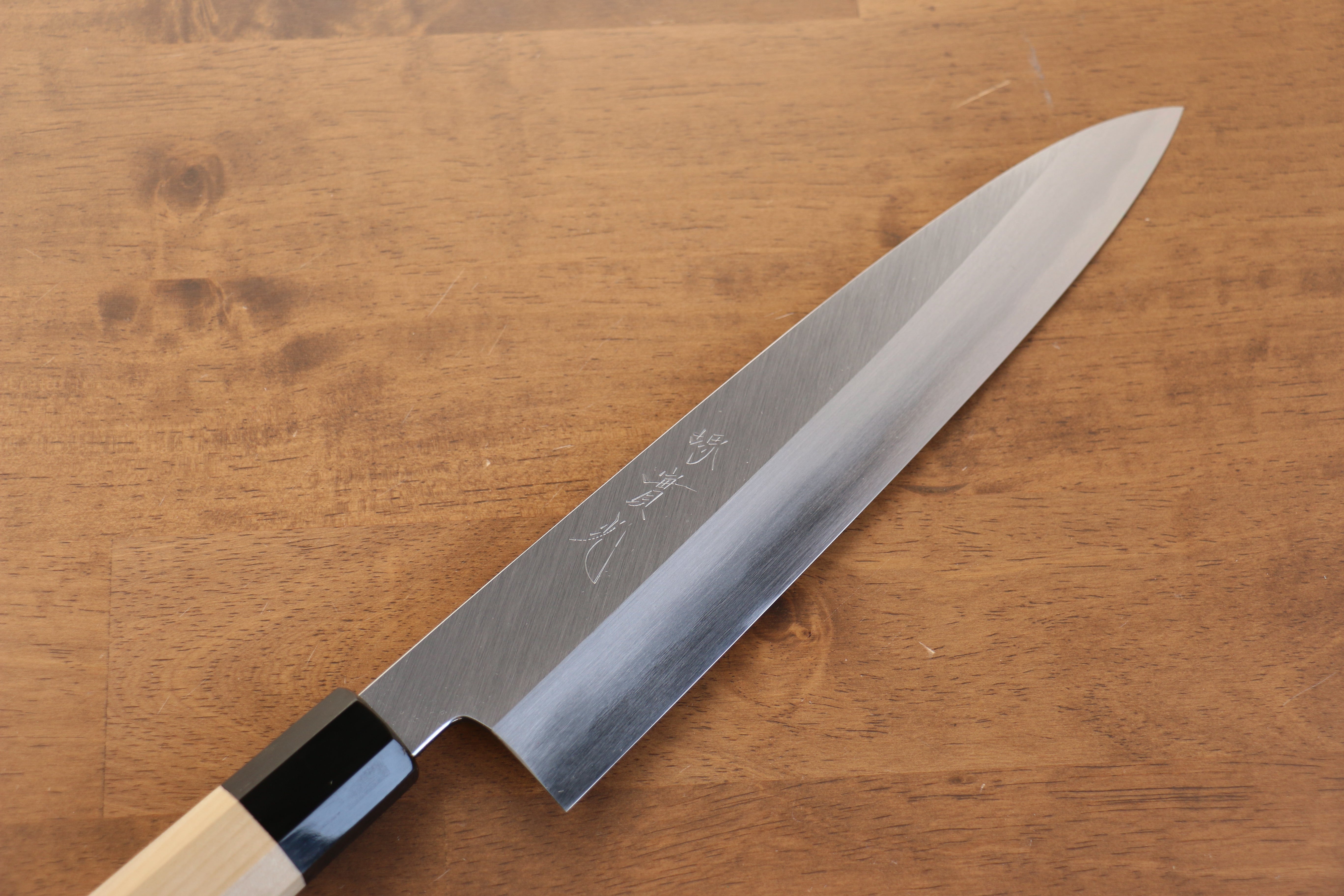Jikko Arata White Steel No.2 Gyuto Japanese Chef Knife 240mm - Magnolia Wood Handle - Professional Kitchen Knife for Slicing, Dicing & Meat Cutting
