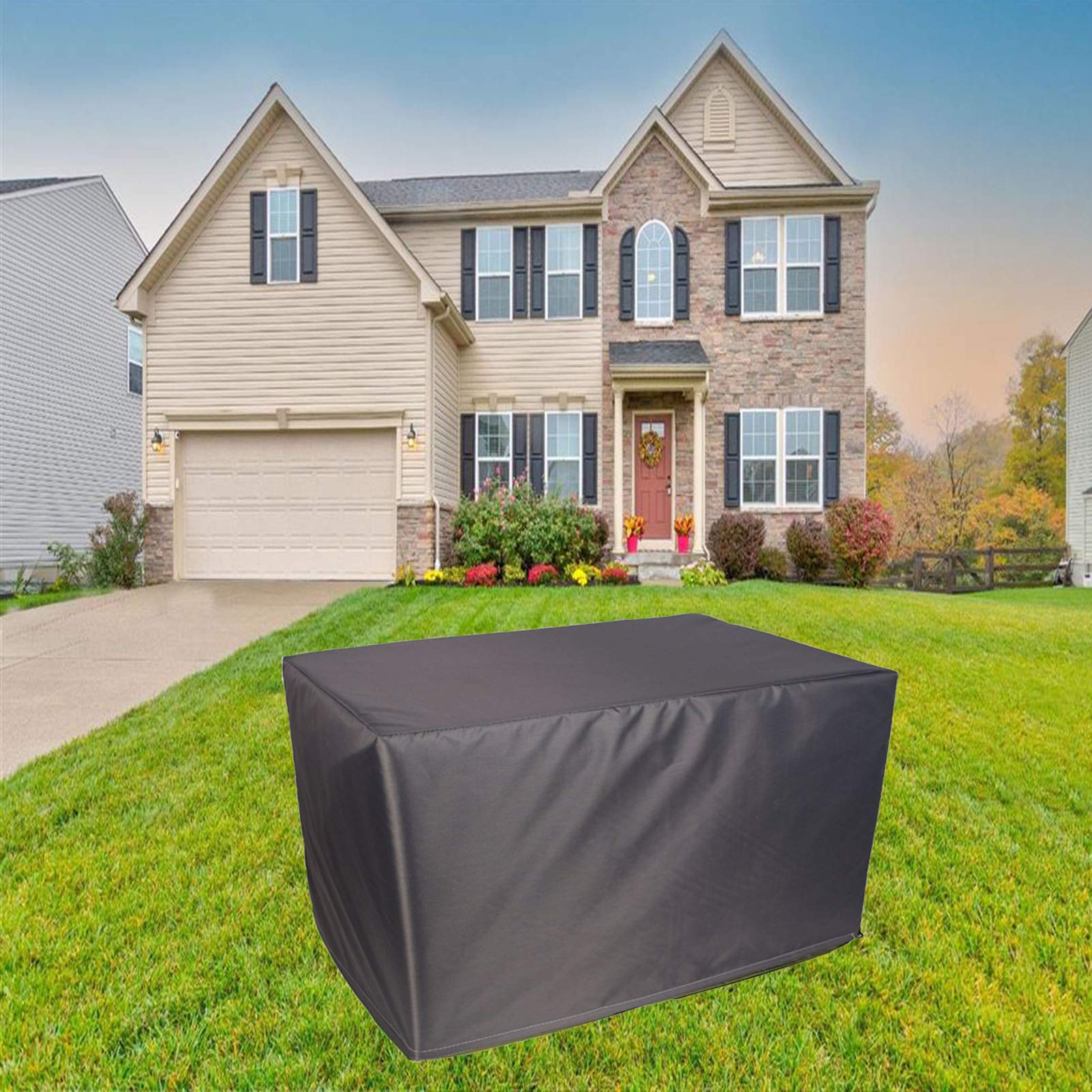 Heavy Duty 120x100x36in Waterproof Square Garden Furniture Covers - 420D UV Resistant & Windproof Outdoor Patio Furniture Protector for Rattan Cube Sets - Perfect for Backyard, Deck, and Poolside Use