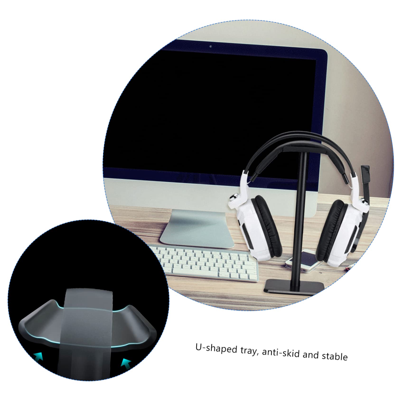 Angoily 2-Pack Premium Gaming Headphone Stand - Heavy Duty Thickened Design Headset Holder with Non-Slip Base - Perfect for Gaming Setups, Office Desks & Streamer Stations