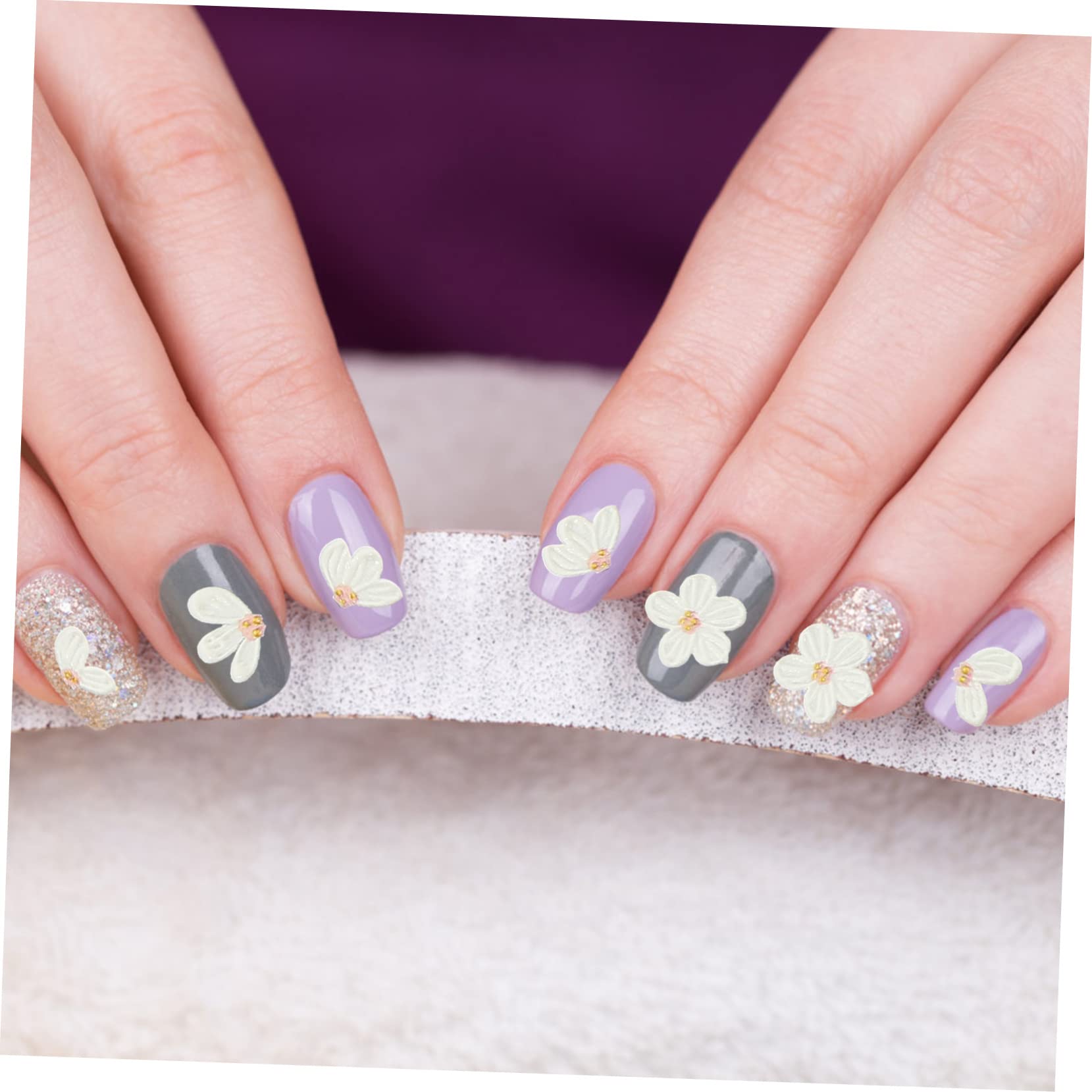 Mikinona Floral Nail Sticker Set - Embossed Nail Decals with Chic Patterns for DIY Nail Art, Manicure & Pedicure Decorations - Perfect for Parties, Weddings, and Special Occasions