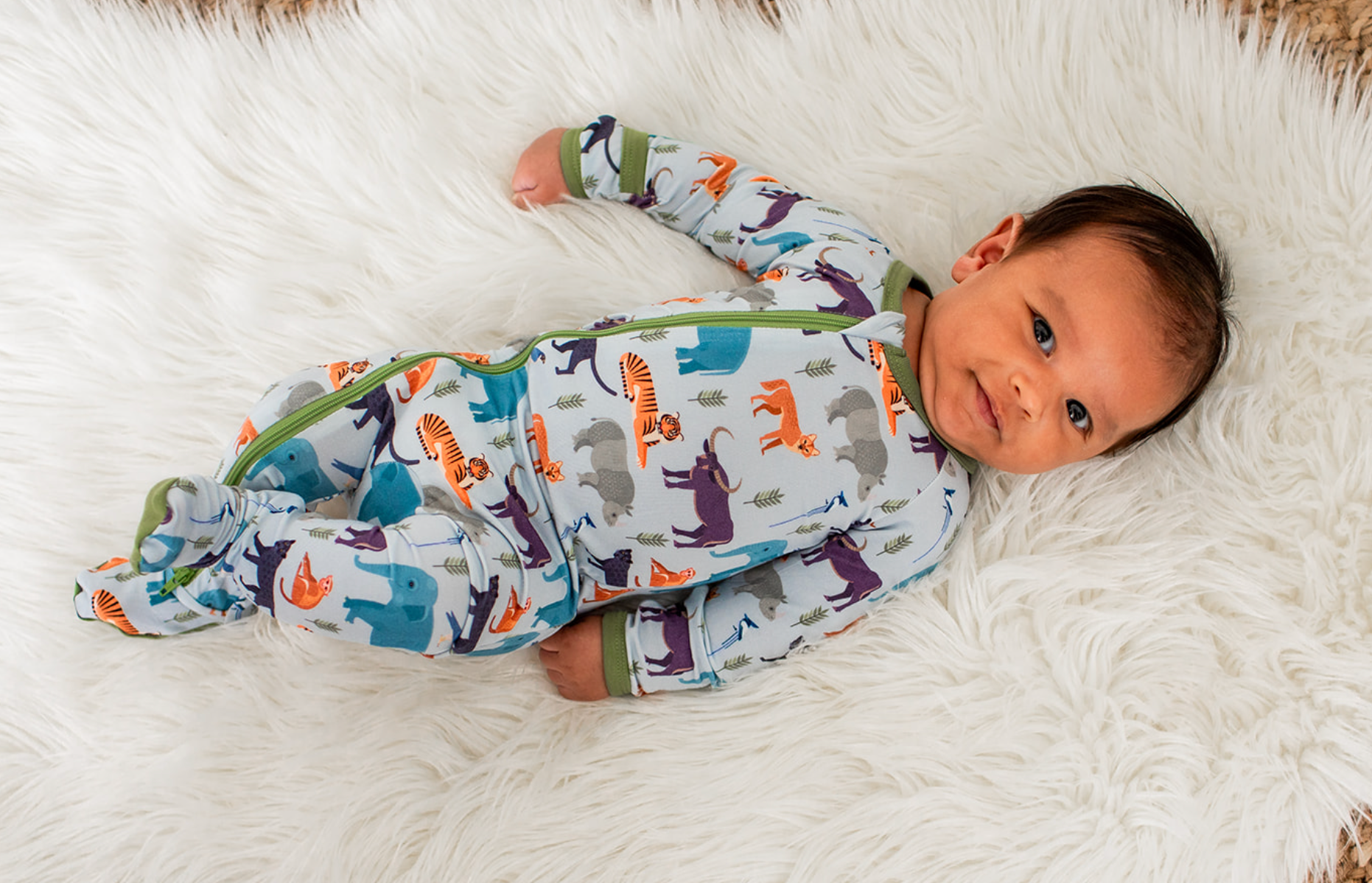 Bestaroo Safari Dreams Footie Pajamas for Babies & Toddlers - Soft Cotton One-Piece Sleepwear with Cute Animal Prints - Perfect for Bedtime, Lounging & Playtime