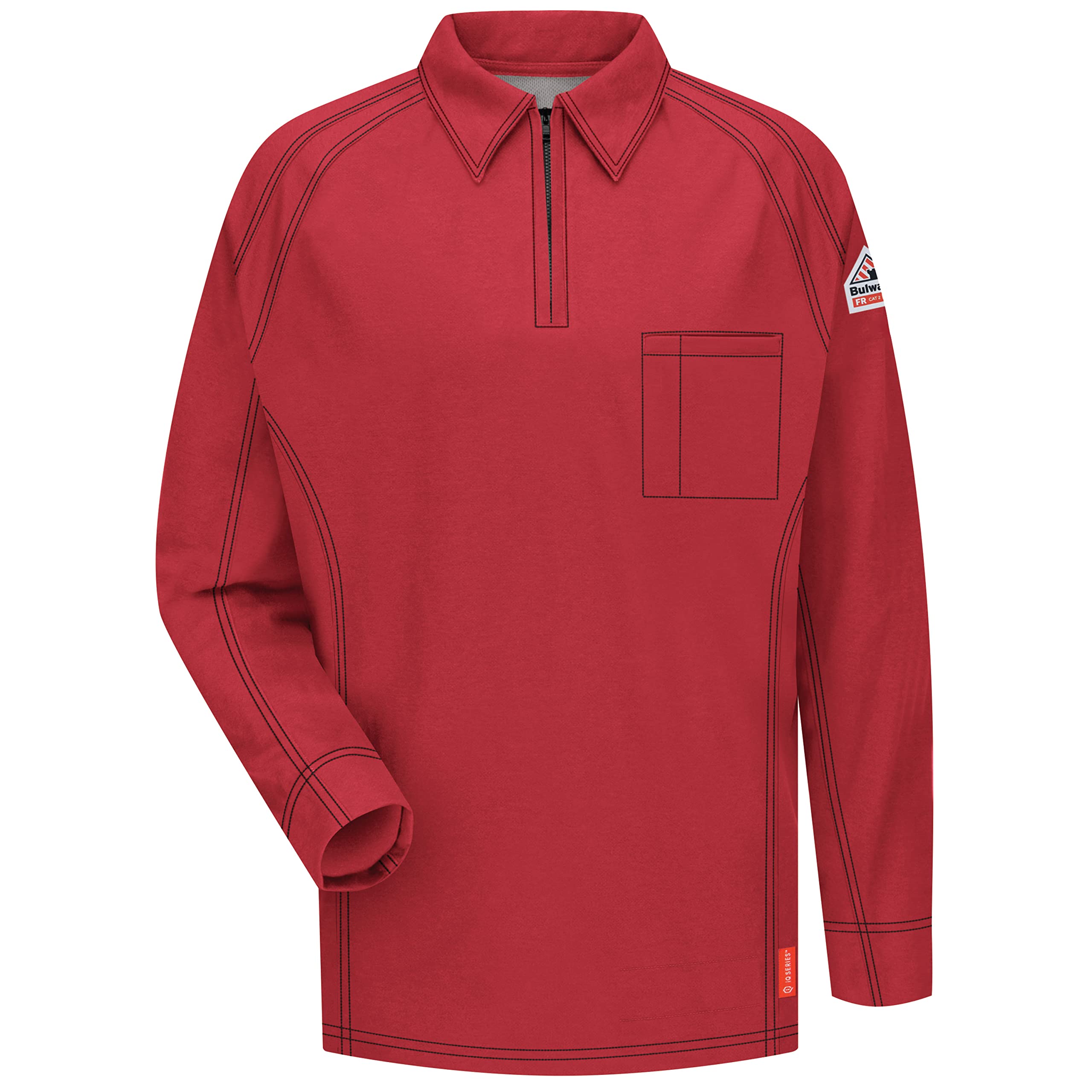 Bulwark Men's Big and Tall IQ Series Comfort Knit Polo Shirt - Long Sleeve, Red, Large - Perfect for Work, Casual Wear & Outdoor Activities